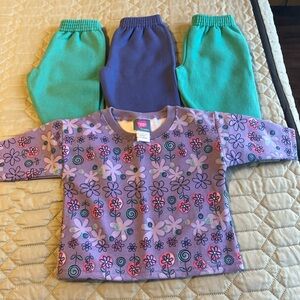 Floral Kids Set - Purple, Green, and Teal